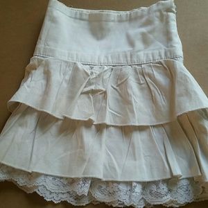 Forever 21 ruffle with lace mini skirt